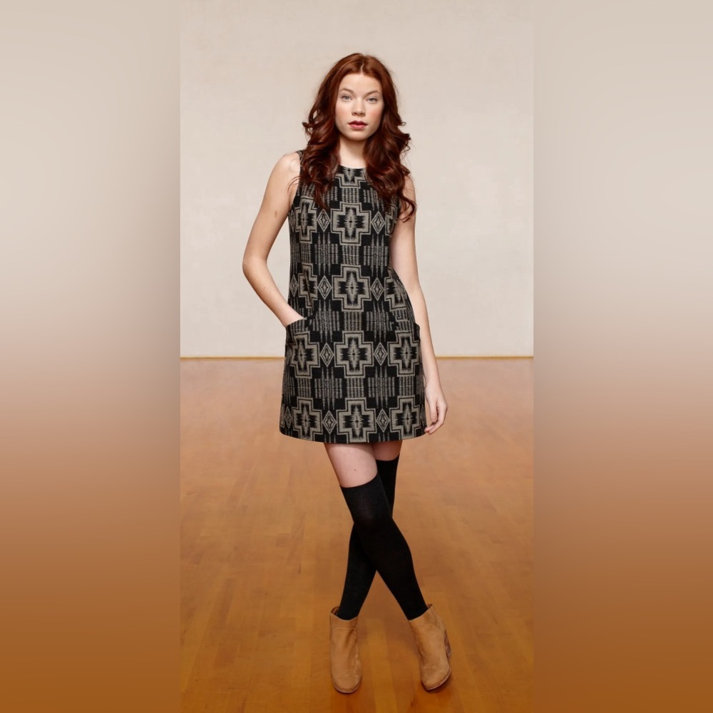Pendleton Portland Collection wool Aztec shift dress, small - RARE